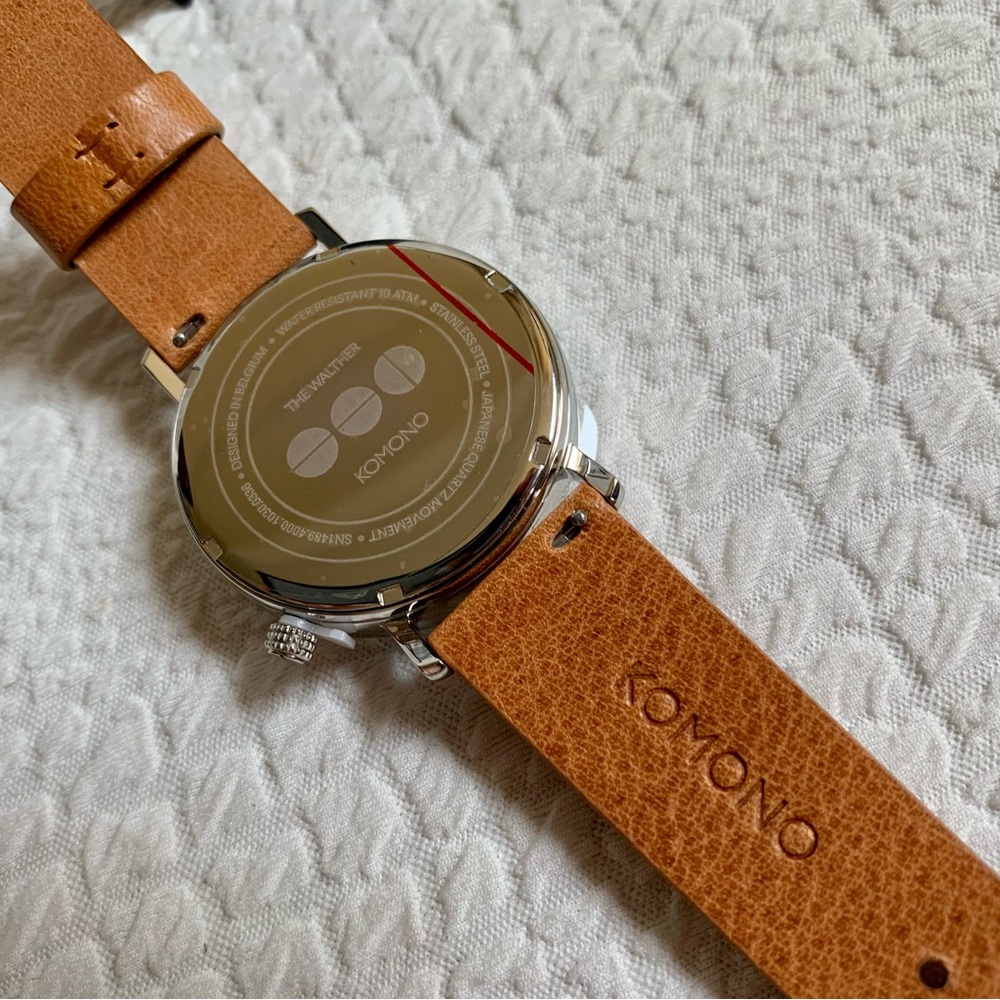 NWT Komono The Walther Camel Unisex Watch Leather Strap - Picture 3 of 9